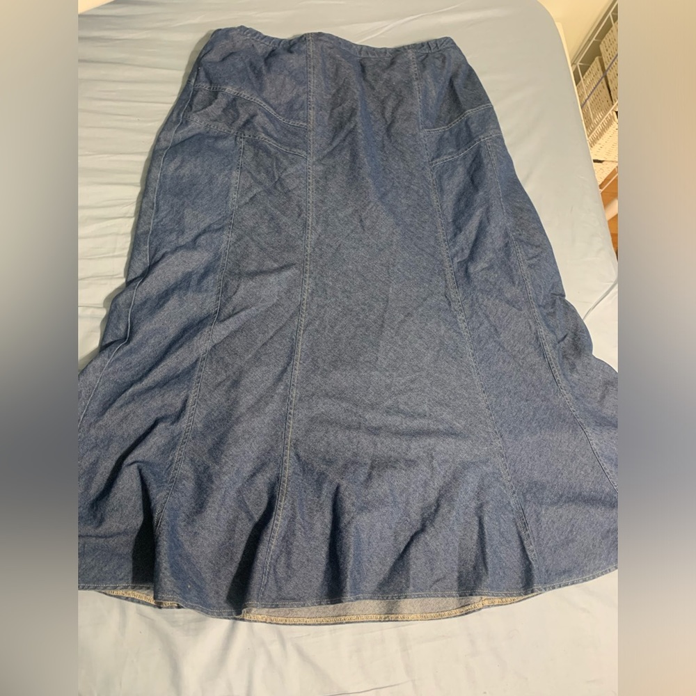 vintage denim maxi skirt